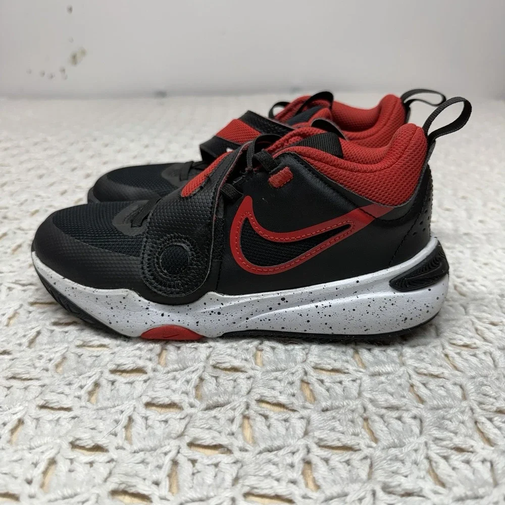 Nike Hustle Youth Boys Slip-on‎ Athletic Sneakers Size 2Y Black-Red DV8994-003